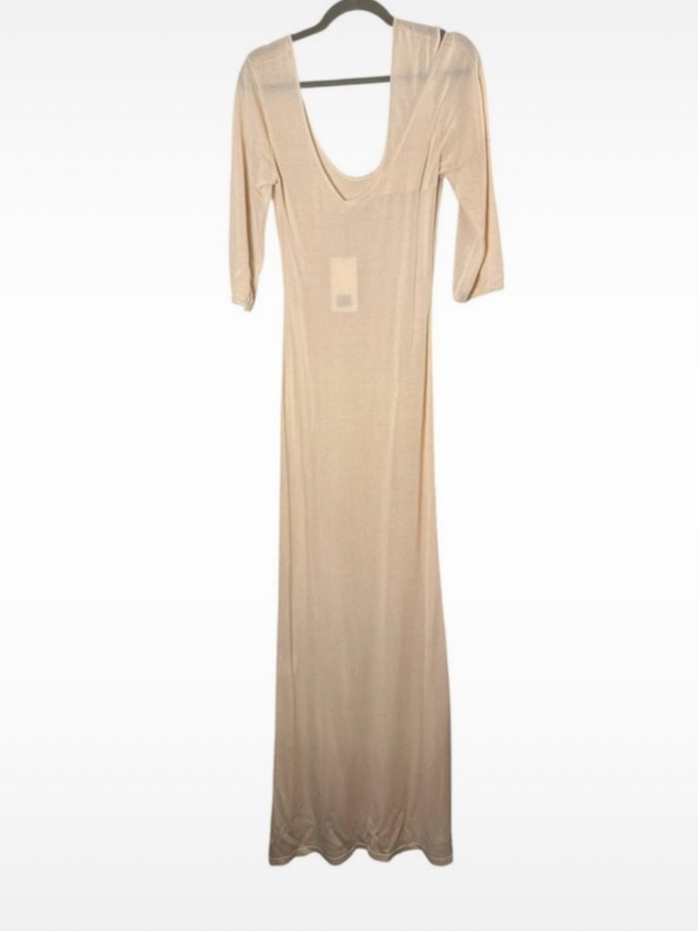 Aya Muse Quiet Luxury Knit Maxi Dress - Cream - NWT